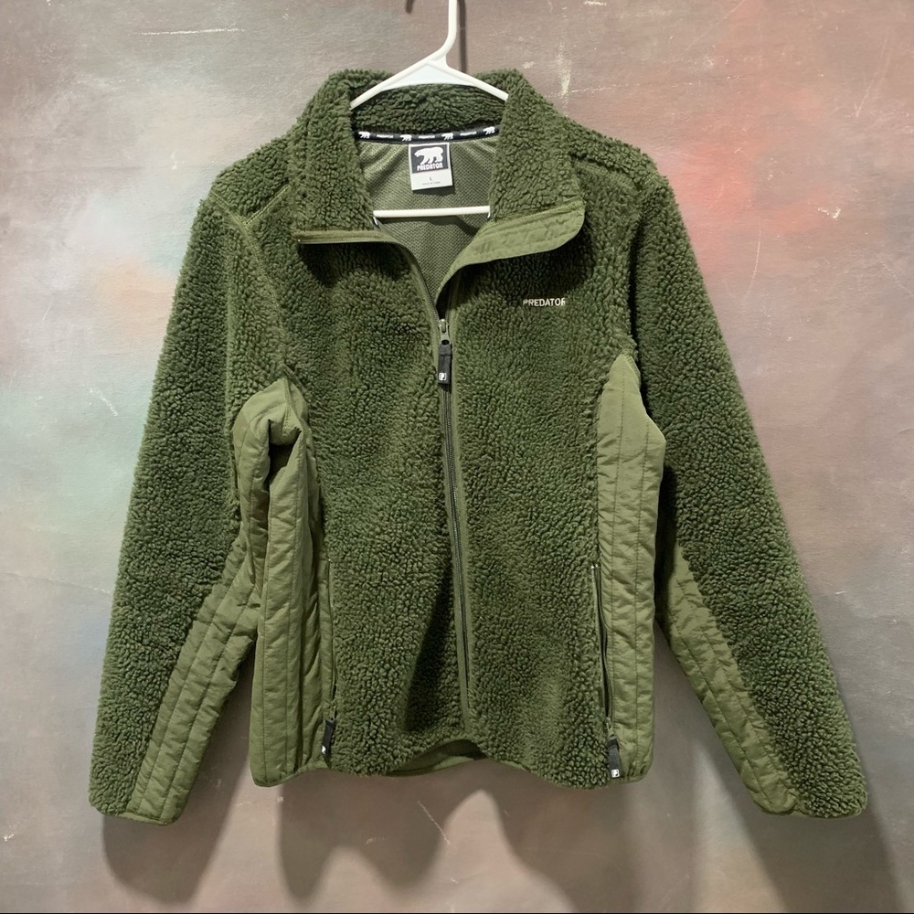 PREDATOR Sherpa Mixed Jacket Full Zip Teddy Bear Green Size L